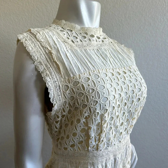 Free People Womens Victoria Sleeveless Lace-Trim Romper - Picture 8 of 10